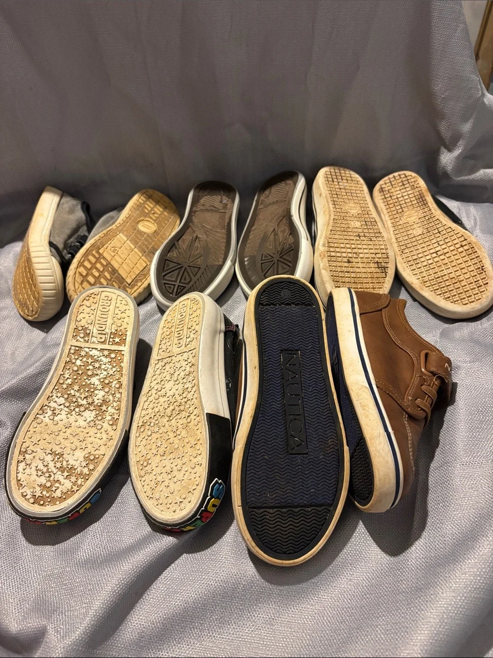Five pairs little boys shoes size 12